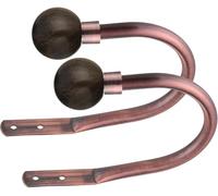 Lister Cartwright Curtain Hold Backs 2 x Metal Curtain Holdback Decorative Drapery All Fixing Inc (Antique Copper, Marble Brown)