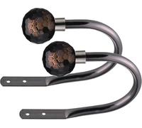 Lister Cartwright Curtain Hold Backs 2 x Metal Curtain Holdback Decorative Drapery All Fixing Inc (Black Nickel, Crystal Smoke)