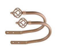Lister Cartwright Curtain Hold Backs 2 x Metal Curtain Holdback Decorative Drapery All Fixing Inc (Light Bronze, Elemental Cage)