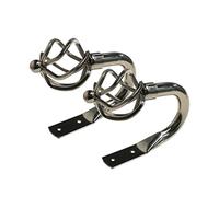 Lister Cartwright Curtain Hold Backs 2 x Metal Curtain Holdback Decorative Drapery All Fixing Inc (Metal Cage Pewter)