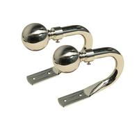 Lister Cartwright Curtain Hold Backs 2 x Metal Curtain Holdback Decorative Drapery All Fixing Inc (Metal Ball Polished Steel)