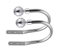 Lister Cartwright Curtain Hold Backs 2 x Metal Curtain Holdback Decorative Drapery All Fixing Inc (Polished Chrome, Elemental Ribbed Ball)