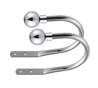 Lister Cartwright Curtain Hold Backs 2 x Metal Curtain Holdback Decorative Drapery All Fixing Inc (Polished Chrome, Elemental Ball)