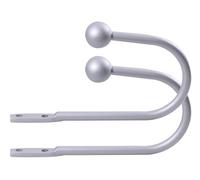 Lister Cartwright Curtain Hold Backs 2 x Metal Curtain Holdback Decorative Drapery All Fixing Included (Matt Silver, Ball)