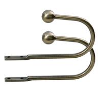 Lister Cartwright Curtain Hold Backs 2 x Metal Curtain Holdback Decorative Drapery All Fixing Included (Antique Brass, Ball)