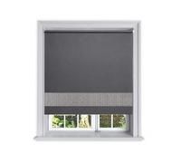 Lister Cartwright Diamante Blackout Roller Blinds for Windows | Premium Privacy & Light Blocking Blinds |UV Protection- 120 x 160 CM - Easy Install Roller Blinds Child Safety Included - Dark Grey
