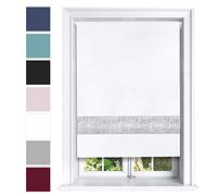 Lister Cartwright Diamante Roller Blinds For Windows - 120 x 165 CM - Easy to Fit Blackout Roller Blinds with Child Safety Included - White Color