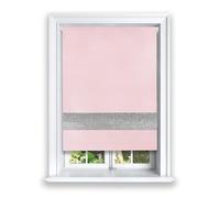 Lister Cartwright Diamante Roller Blinds For Windows - 120 x 165 CM - Easy to Fit Blackout Roller Blinds with Child Safety Included - Pink Color