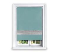 Lister Cartwright Diamante Roller Blinds For Windows - 120 x 165 CM - Easy to Fit Blackout Roller Blinds with Child Safety Included - Duck Egg Color