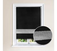 Lister Cartwright Diamante Roller Blinds For Windows - 120 X 165 Cm - Easy To Fit Child Safety Included - Black