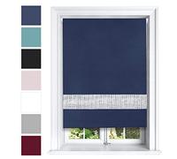 Lister Cartwright Diamante Roller Blinds For Windows - 60 x 165 CM - Easy to Fit Blackout Roller Blinds with Child Safety Included - Navy Color
