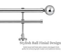 Lister Cartwright Double Curtain Fixed Pole Set With Black Nickle Ball Finials - 19mm And 28mm Metal Poles(150 Cm)