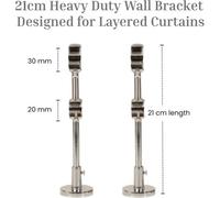 Lister Cartwright Double Curtain Fixed Pole Set With White Ball Finials - 19mm And 28mm Metal Poles(200 Cm)