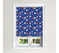 Lister Cartwright Football Blackout Roller Blinds Easy Fit Child Safety For Kids (Mid Blue, 120 Cm Width X 140 Cm Drop)