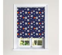 Lister Cartwright Football Blackout Roller Blinds Easy Fit Child Safety For Kids (Navy, 180 Cm Width X 140 Cm Drop)