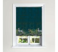 Lister Cartwright Heron Chinoiserie Bamboo Pink & Teal Blackout Roller Blinds Windows Child Safe Easy Fit Made to Measure(Teal, 120 cm Width x 140 cm Drop)