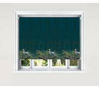 Lister Cartwright Heron Chinoiserie Bamboo Pink & Teal Blackout Roller Blinds Windows Child Safe Easy Fit Made to Measure(Teal, 210 cm Width x 140 cm Drop)