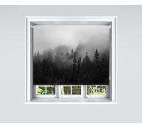 Lister Cartwright Misty Forest Design Blackout Roller Blinds Windows Child Safety Cut To Size Fitting Included Foggy Design Made to Measure, 180 x 140 cm