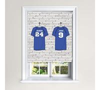 Lister Cartwright Personalised Roller Blinds Football Shirts Customised Name Locker Room Blackout Windows Blinds Easy Fit Child Safety (Blue, 120 cm Width x 140 cm Drop)