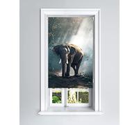Lister Cartwright Photographic Blackout Roller Blind - (120 x 140 cm) Printed Colourful Roller Blind Easy Fit Window Blind with Child Safety - Bedroom Bathroom Kitchen & Living Room - Elephant