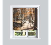 Lister Cartwright Photographic Blackout Roller Blind - (150 x 140 cm) Printed Colourful Roller Blind Easy Fit Window Blind with Child Safety - Bedroom Bathroom Kitchen & Living Room - Park Bridge
