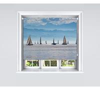 Lister Cartwright Photographic Blackout Roller Blind - (180 x 140 cm) Printed Colourful Roller Blind Easy Fit Window Blind with Child Safety - Bedroom Bathroom Kitchen & Living Room - Scenic Sailing