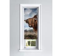 Lister Cartwright Photographic Blackout Roller Blind - (60 x 140 cm) Printed Colourful Roller Blind Easy Fit Window Blind with Child Safety - Bedroom Bathroom Kitchen & Living Room - Highland Cow