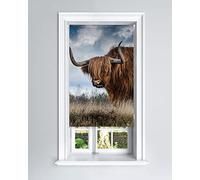 Lister Cartwright Photographic Blackout Roller Blind - (90 x 140 cm) Printed Colourful Roller Blind Easy Fit Window Blind with Child Safety - Bedroom Bathroom Kitchen & Living Room - Highland Cow