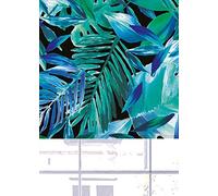 Lister Cartwright Ruth Palm Blackout Roller Blinds Windows Blind Easy Fit Child Safety Included Made To Measure(Green, 180 cm Width x 140 cm Drop)