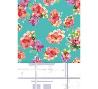 Lister Cartwright South Pacific Floral Aqua Blackout Roller Blinds Windows Blind Easy Fit Child Safety Included Made to Measure Made to Measure(Blue, 60 cm Width x 140 cm Drop)