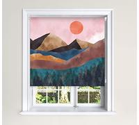 Lister Cartwright Tapestry Mountain Art Blackout Roller Blind Painted View Windows Blinds Child Safety Decor Painted Easy Fit Cut To Size (150 cm Width x 140 cm Drop)