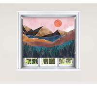 Lister Cartwright Tapestry Mountain Art Blackout Roller Blind Painted View Windows Blinds Child Safety Decor Painted Easy Fit Cut To Size (180 cm Width x 140 cm Drop)