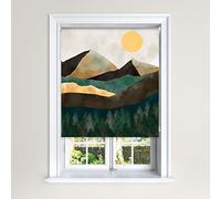 Lister Cartwright Tapestry Painted View Green Blackout Roller Blind Painted View Windows Blinds Child Safety Decor Painted Easy Fit Cut To Size (120 cm Width x 140 cm Drop)