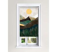 Lister Cartwright Tapestry Painted View Green Blackout Roller Blind Painted View Windows Blinds Child Safety Decor Painted Easy Fit Cut To Size (90 cm Width x 140 cm Drop)