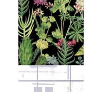 Lister Cartwright Tropical Plants Design Blackout Roller Blinds (Black, 60 Cm Width X 160 Cm Drop) Child Safety Included
