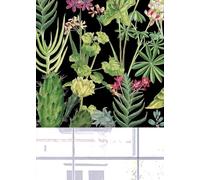 Lister Cartwright Tropical Plants Design Blackout Roller Blinds Windows Blind Easy Fit Child Safety Included (Black, 120 cm Width x 160 cm Drop)