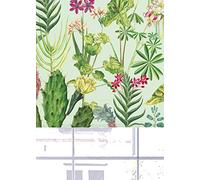 Lister Cartwright Tropical Plants Design Pale Greenout Roller Blinds Windows Blind Easy Fit Child Safety Included Made to Measure(Pale Green, 180 cm Width x 140 cm Drop)