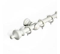 Lister Cartwright URN Finial 28 mm Wooden Curtain Poles Fixed Length (Linen White URN, 150 cm)