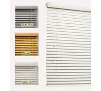 Lister Cartwright Woodgrain Fauxwood Venetian Blinds for Windows 50mm - Trimmable, Easy Fit Curtains, Child Safe - Durable Home & Office Blind(White, 145 W x 120 H cm)