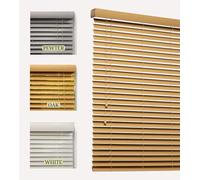 Lister Cartwright Woodgrain Fauxwood Venetian Blinds for Windows 50mm - Trimmable, Easy Fit Curtains, Child Safe - Durable Home & Office Blind(Oak, 195 W x 120 H cm)