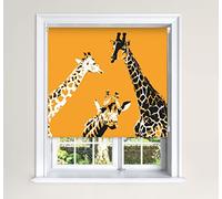 Lister Cartwright Yellow Giraffe Blackout Roller Blind Painted Design Cut to Size Easy Fit Child Safety (Yellow Giraffe, 150 cm Width x 140 cm Drop)