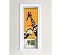 Lister Cartwright Yellow Giraffe Blackout Roller Blind Painted Design Cut to Size Easy Fit Child Safety(Yellow Giraffe, 90 cm Width x 140 cm Drop)