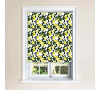 Lister Cartwright Yellow Lemon Design Blackout Roller Blinds Window Easy Fit Child Safety Cut To Size Fixing Included Made to Measure (120 x 140 cm)