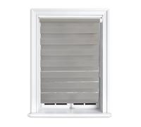 Lister Cartwright Zebra Roller Blinds - Day & Night Dual Layer Fabric - Translucent Vision Shades- 150x165 cm - Dark Grey - Window & Door Blinds for Home Office