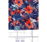 Listercartwright Frida Floral Blackout Roller Blinds Windows Blind Easy Fit Child Safety Included(Blue, 60 cm Width x 140 cm Drop)