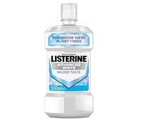 Listerine Advanced White Milder Taste (Zero Alcohol) Mouthwash (500ml), Fluoride Mouthwash to Whiten and Protect from New Stains While Remineralising and Strengthening Teeth