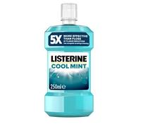 Listerine Cool Mint Daily Mouthwash - 250ml - 5X More Effective Than Floss at Reducing Plaque Above The Gumline - Kills 99% of Germs Left After Brushing - Long-Lasting Fresh Breath