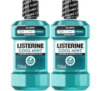 Listerine Cool Mint Intense Taste Classic Mouthwash (Pack of 2 x 250ml) Helps Kill Germs Left After Brushing, Freshens Breath and Maintain Healthy Gums