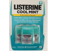 LISTERINE COOL MINT POCKETPAKS 72 STRIPS KILLS 99% BAD BREATH GERMS ORAL CARE