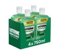 Listerine Essentials Fresh Burst Mouthwash 750ml (Pack of 4)
